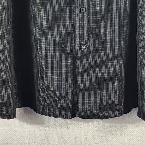 George Black Grey Check Poly SS Button Chest Pocket Button Up Shirt Sz 3XL 54-56 - Picture 4 of 16